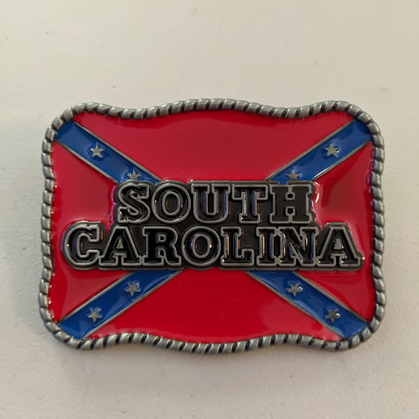 South Carolina Confederate Flag Rectangle Belt Buckle